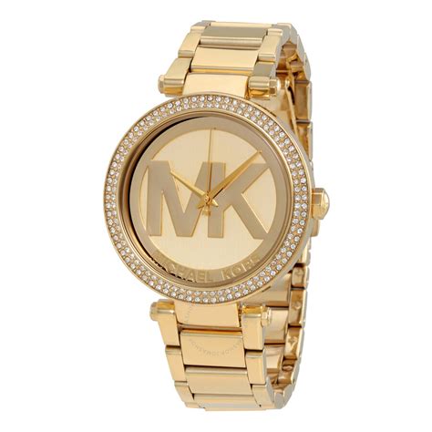 michael kors parker champagne dial gold tone watch mk5784